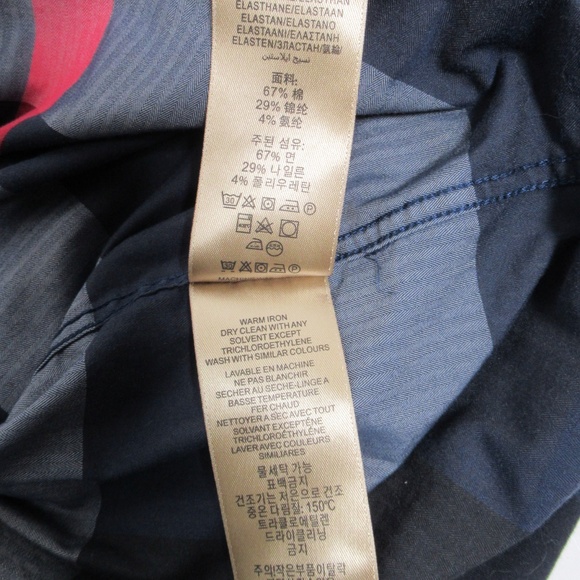 Burberry Men's Check Cotton Short Sleeve Shirt Navy Size XL - Picture 11 of 12